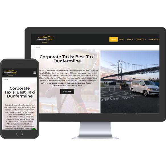 Mobrilz Taxi Service web app development portfolio - Corporate Taxi